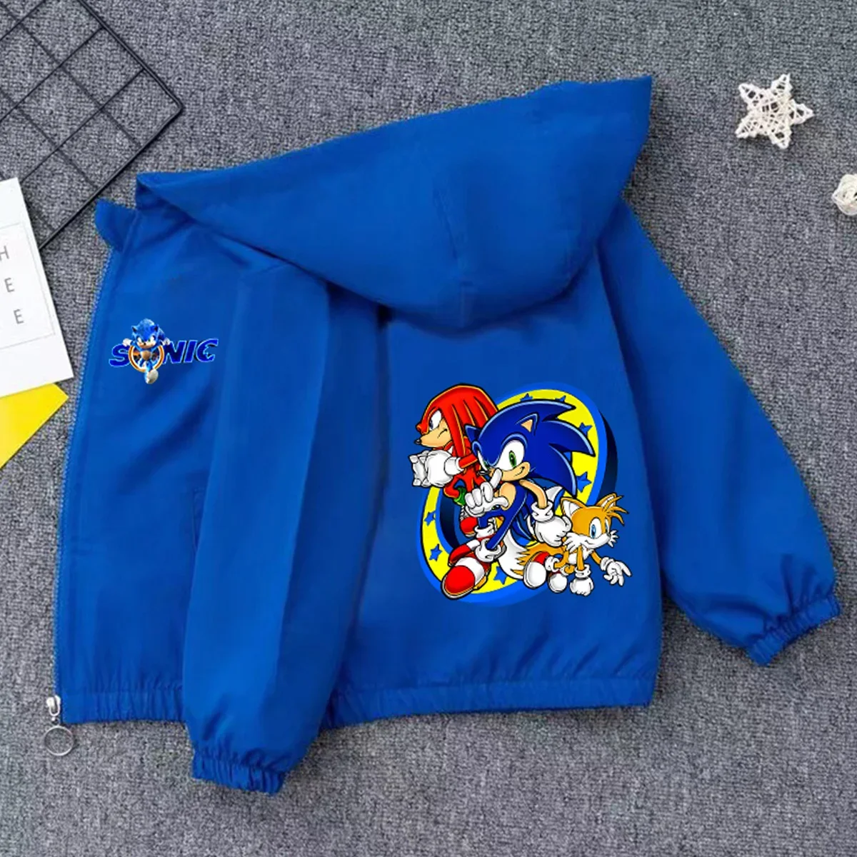 سونيكس الفتيان سترة الكرتون ربيع الخريف يندبروف معطف أزياء الاطفال الفتيات السترات أنيمي طباعة الشارع الشهير الملابس هدايا عيد الميلاد