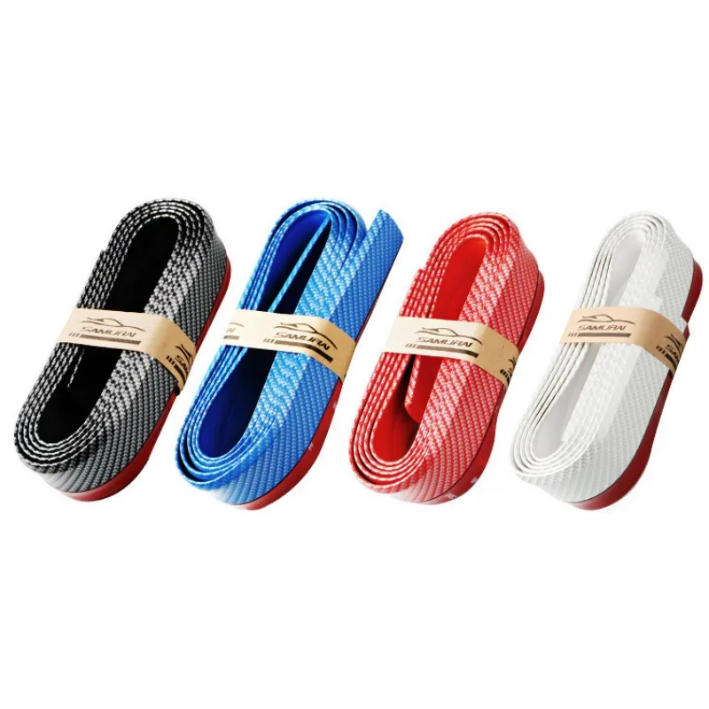 Universal Car Front Bumpers Anti Collision Strips Carbon Fiber Rubber Strip Car Front Bumper Lip for Car Lip Skirt Protector