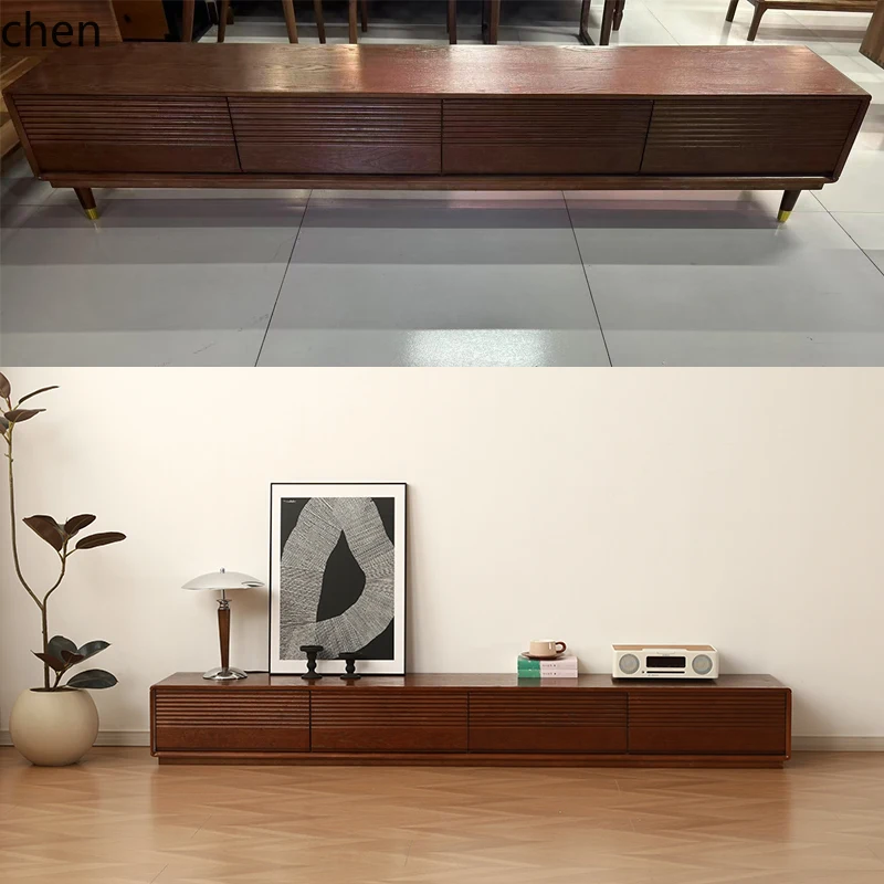

LXC Modern Simple Pure Solid Wood Rubber Wood TV Cabinet
