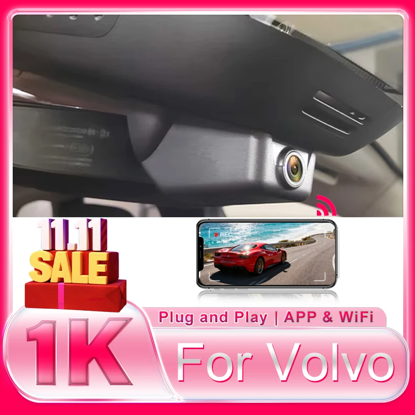 New!Plug and play Car DVR WiFi Dash Cam Camera 170°FOV For VOLVO XC90 XC60 XC40 S90 V90 S60 V60 C40 for Polestar 2 Dashcam 1080P