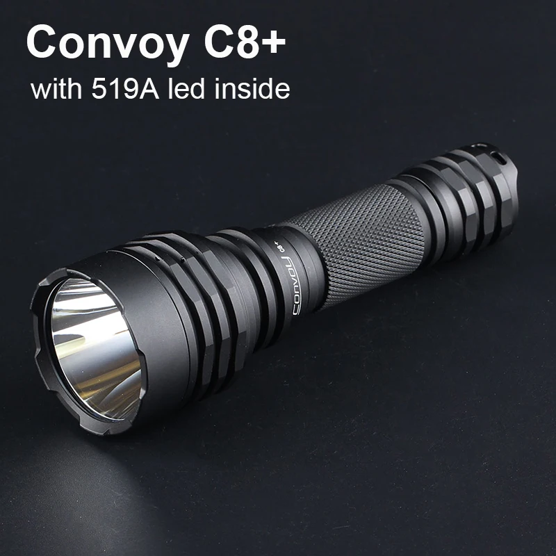 

Flashlight Convoy C8+ 519A Linterna Led Torch High Power 18650 Flash Light Camping Hiking Latarka Tactical Portable Work Lamp