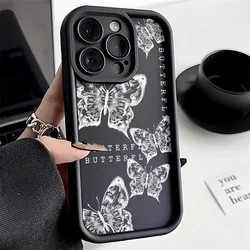 Painting Butterfly Phone Case For iPhone 11 Case iPhone 13 16 14 12 15 17 Pro Max XR 7 8 Plus SE Shockproof Soft Silicone Cover
