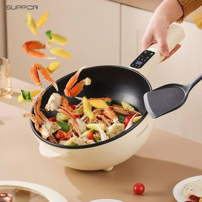 

Electric wok integrated multi-function electric noodle cooker household stir-fry high-power frying steaming electric hot pot