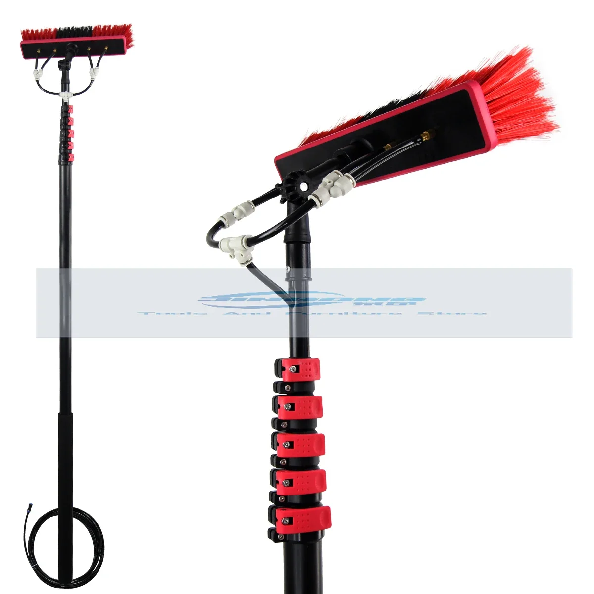

Window Cleaning Brush Photovoltaic Panel Cleaning Brush with Telescopic Rod Water Spray Brush 3.6~6 Meters