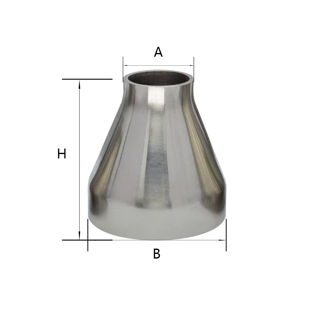 YQBS Weld Concentric Reducer Sanitary 304 Stainless Steel  Pipe Connector Fitting