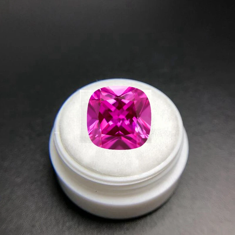 Natural Pink Ruby Sapphire 12.0mm 6.0Cts Cushion Cut VVS Sri-Lanka Loose Gemstone For Diy Jewelry Making