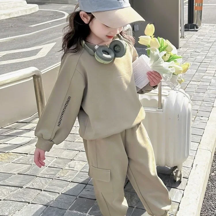 Children's suit long-sleeved top+long pants outer wear casual simple sports style youth 5 6 7 8 9 10 11 12 13 14 15 16 Years Old