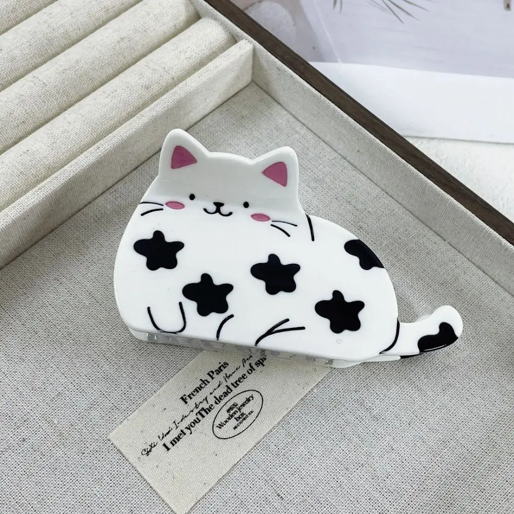 Creative Cute Animal Claw Clip Cat Panda Cow Rabbit Acetic Acid Shark Clip Women Hair Crab Clip Headwear