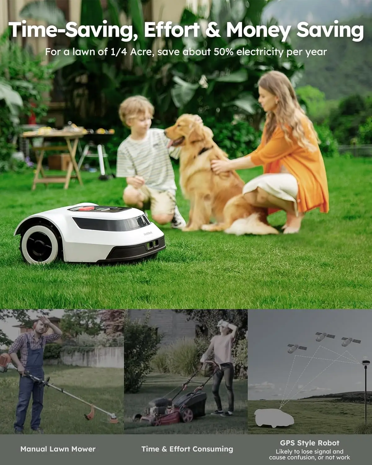 New fully automatic intelligent lawn mower with high efficiency for courtyard construction and home lawn mowing robot