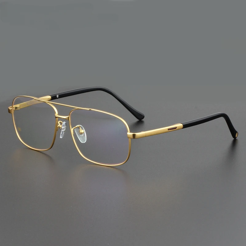 

58mm Men Pure Titanium Glasses Frame Quality Brand Optical Square Eyewaer Large Size Anti-Reflective Progressive Lenses