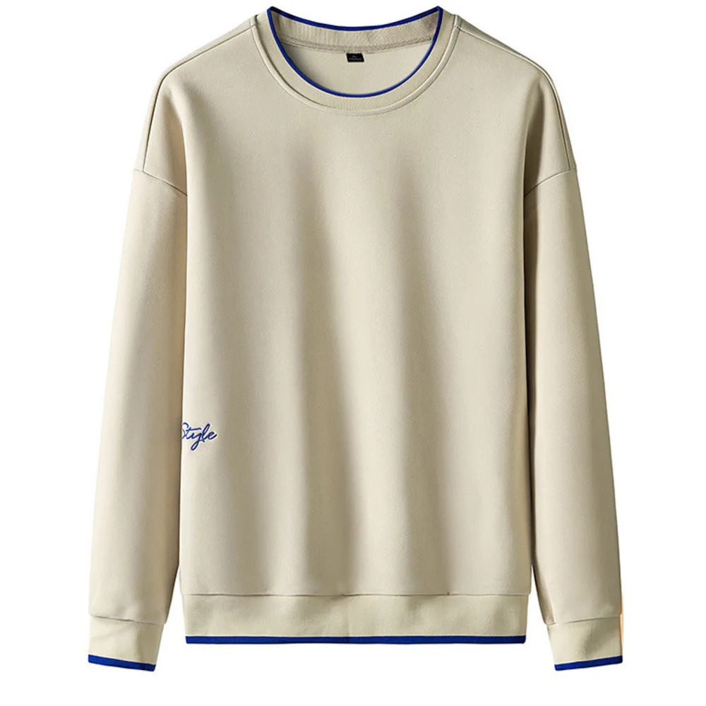 Pánska mikina na jar a jeseň, nemecká zamatová mikina, kórejská verzia, šport a voľný čas, jednofarebné základné tričko, top,_voghion.com