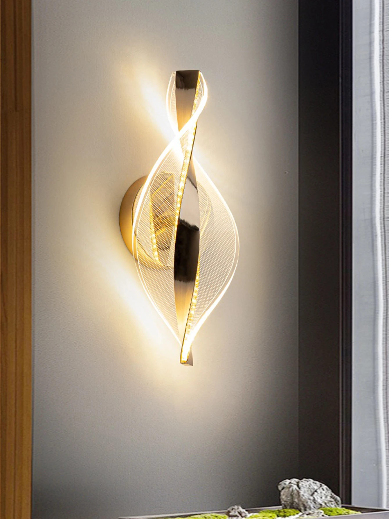 1pc/2pc Golden Snowflake, Cloudy Acrylic Wall Sconce for Living Room, Bedroom Home Decor, Modern LED Bedside Wall Sconce