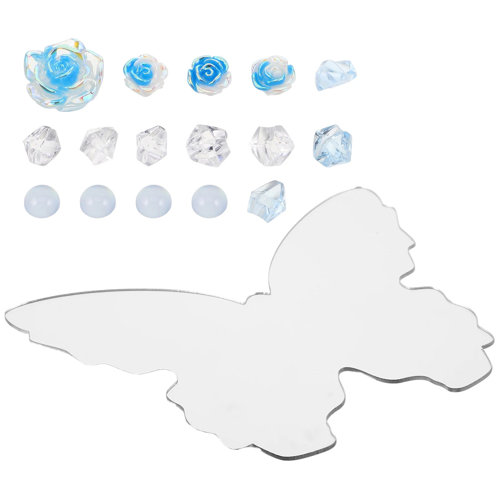 

Confession Cake Decoration Valentine Birthday Party Topper Silver Plastic Flowers Butterfly Mirror Crystal Rose Decor Cupcake