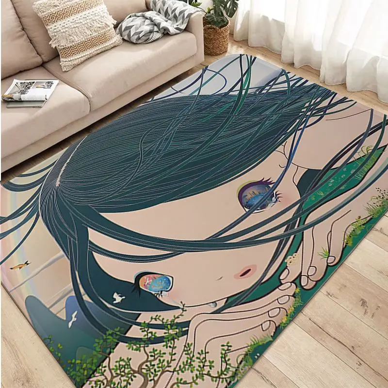 Aya Takano Floor Carpet Non-Slip Laundry Room Mat Laundry Decor Balcony Child Living Room Modern Home Decor