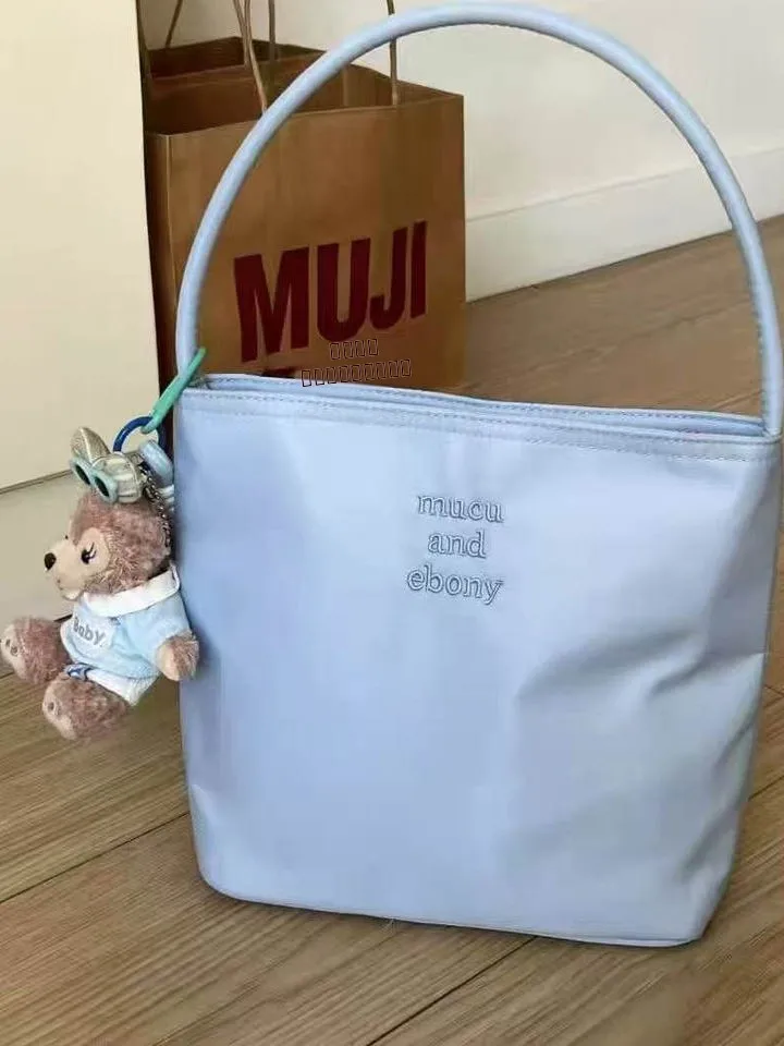 

Mucuandebony Embroidered Nylon Single oulder Bag Versatile Summer Handbag for Women Underarm Bag College Sle Casual Purse