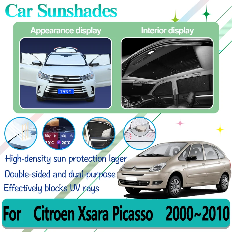 

Солнцезащитный козырек с защитой от УФ-лучей для Citroen Xsara Picasso, аксессуары 2000 ~ 2010, автомобильное полное покрытие, затенение окон, солнцезащитные чехлы, аксессуары