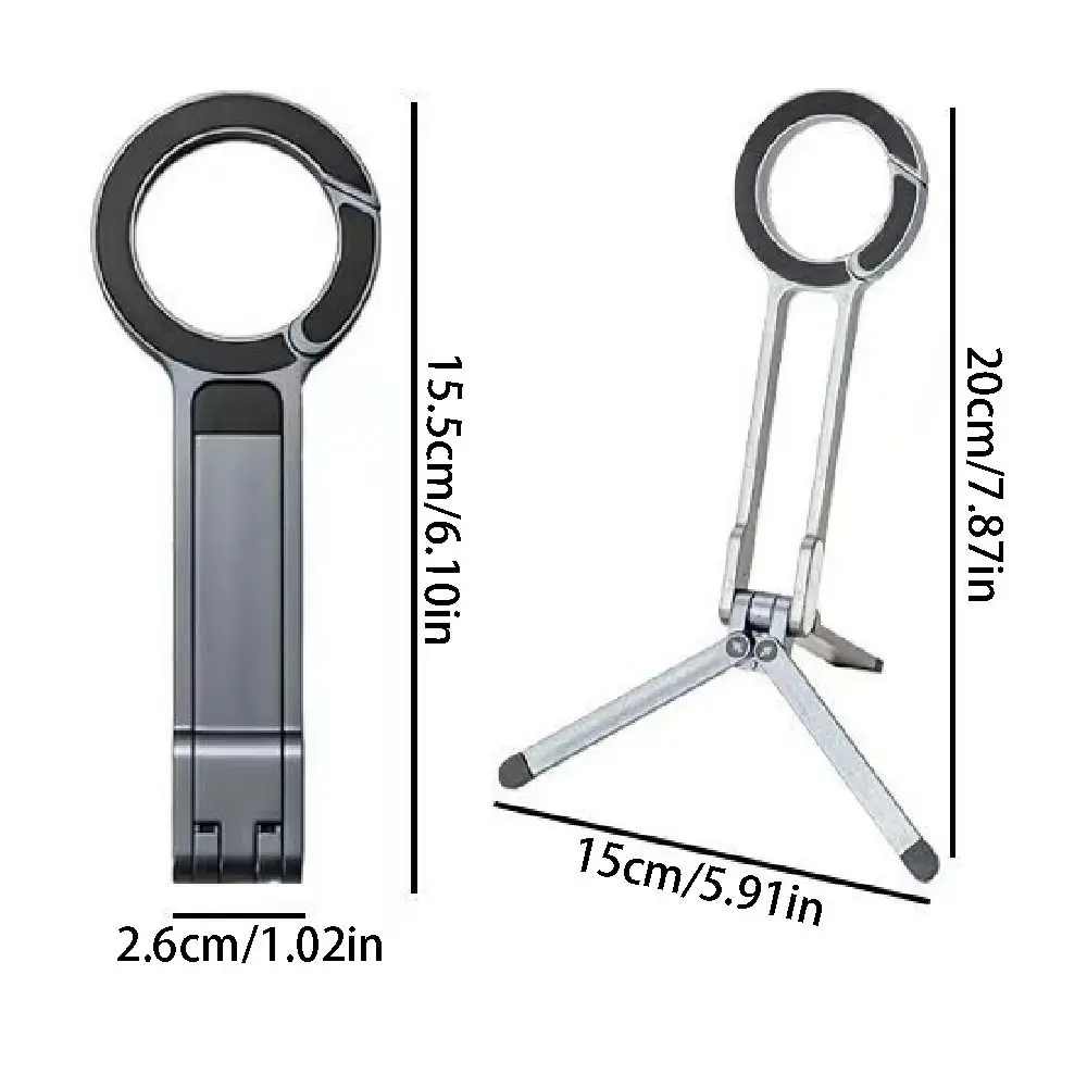 Foldable Phone Tripod Carabiner Adjustable ABS Dual-sided Magnet Tripod Lightweight Portable Magnetic Phone Tripod