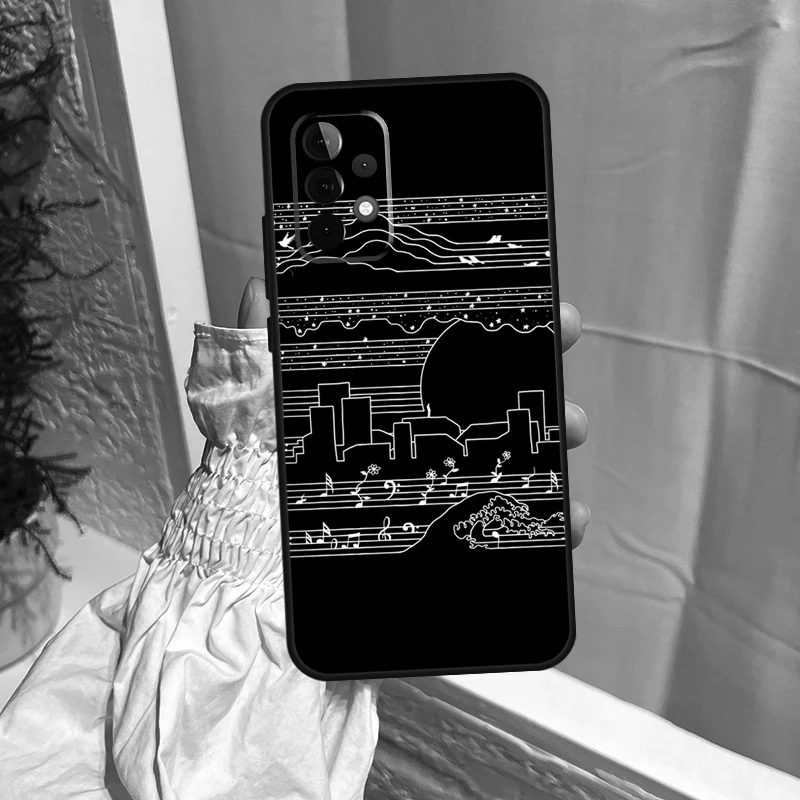 Music Score Musical Notes Case For Samsung Galaxy A54 A34 A52 A21S A12 A22 A32 A14 A13 A23 A33 A53 A73 A51 A71 Cover