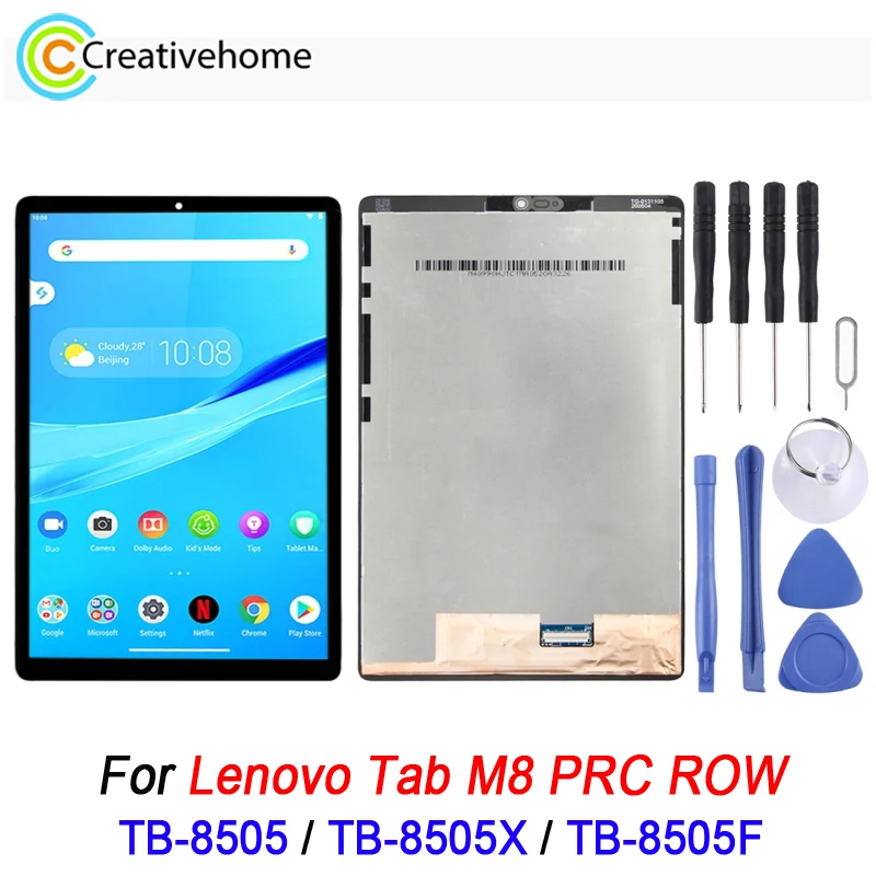

ЖК-экран для планшета Lenovo Tab M8 PRC ROW TB-8505 TB-8505X 8,0 дюйма с дигитайзером, полная сборка, замена