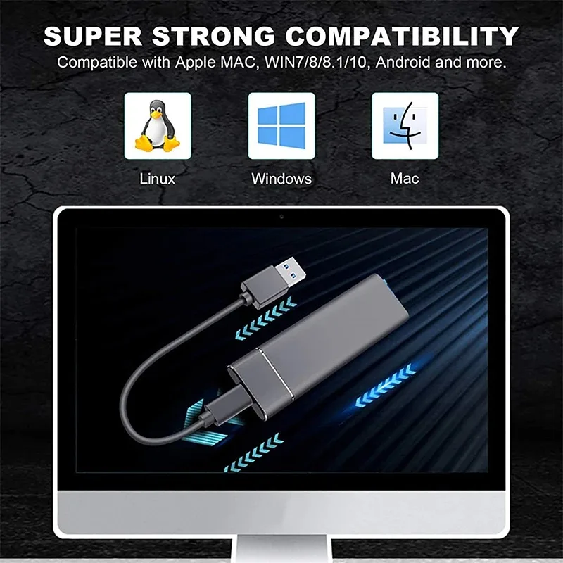M2 Solid State Hard Disk 2TB High Capacity SSD USB3.1/Type-C High-Speed Portable SSD for mac / pc