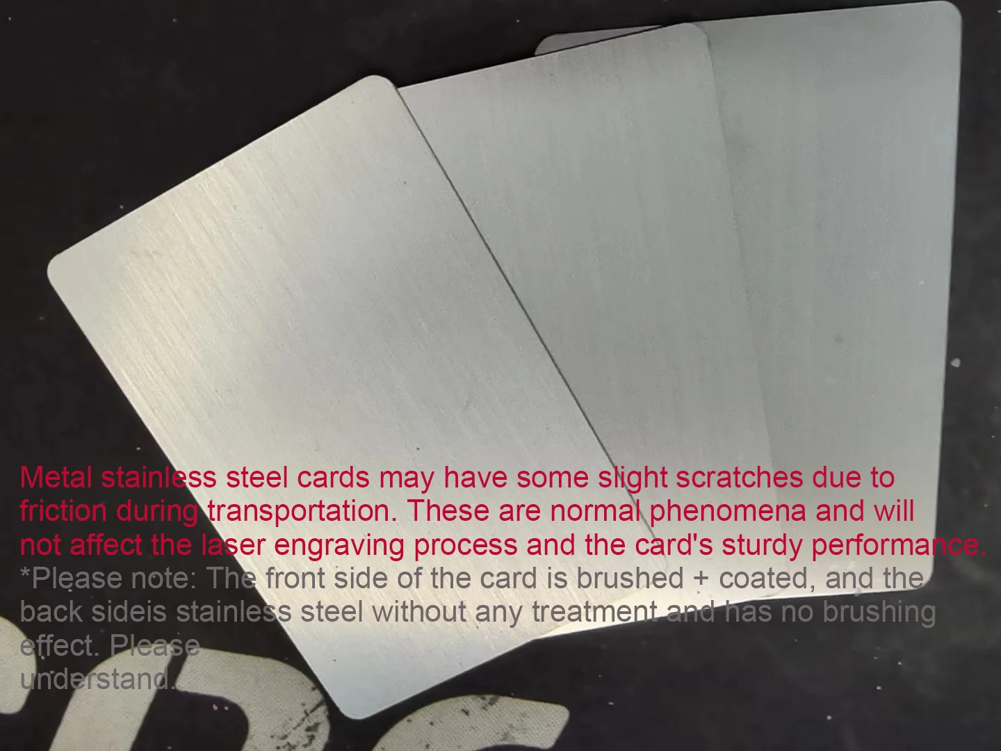 86x54mm Thick 0.5mm 304 Stainless Steel Blank Metal Business Card Gold Silver Rose Gold Black Brushed Finishing DIY Blank Cards