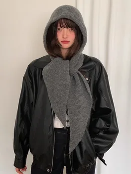 Contiene lana autunno e inverno cappello e sciarpa in un caldo paraorecchie cappello di lana alla moda per donna scaldacollo lavorato a maglia