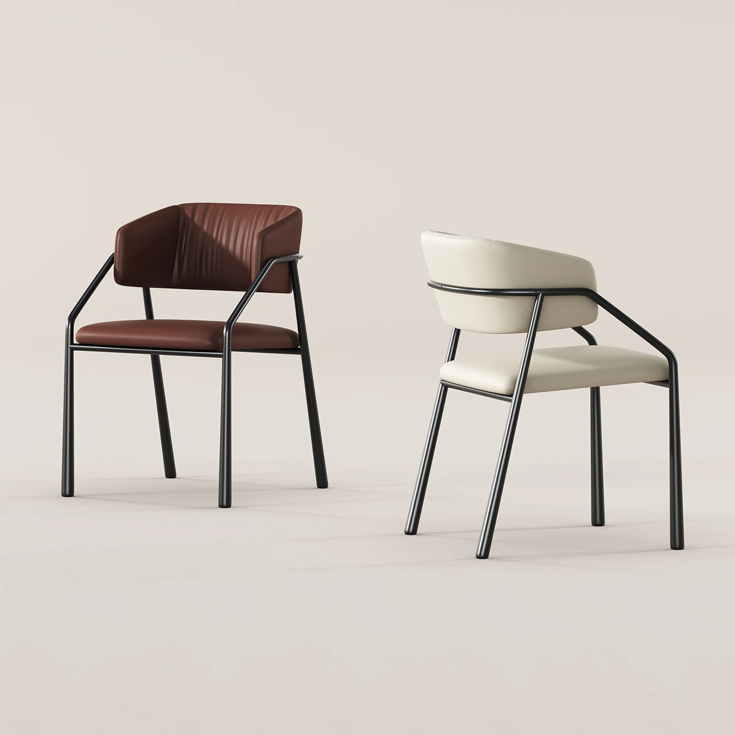 

Modern simple dining chair Home hotel restaurant Negotiate master chair Italian light luxury high-end dining table and chair
