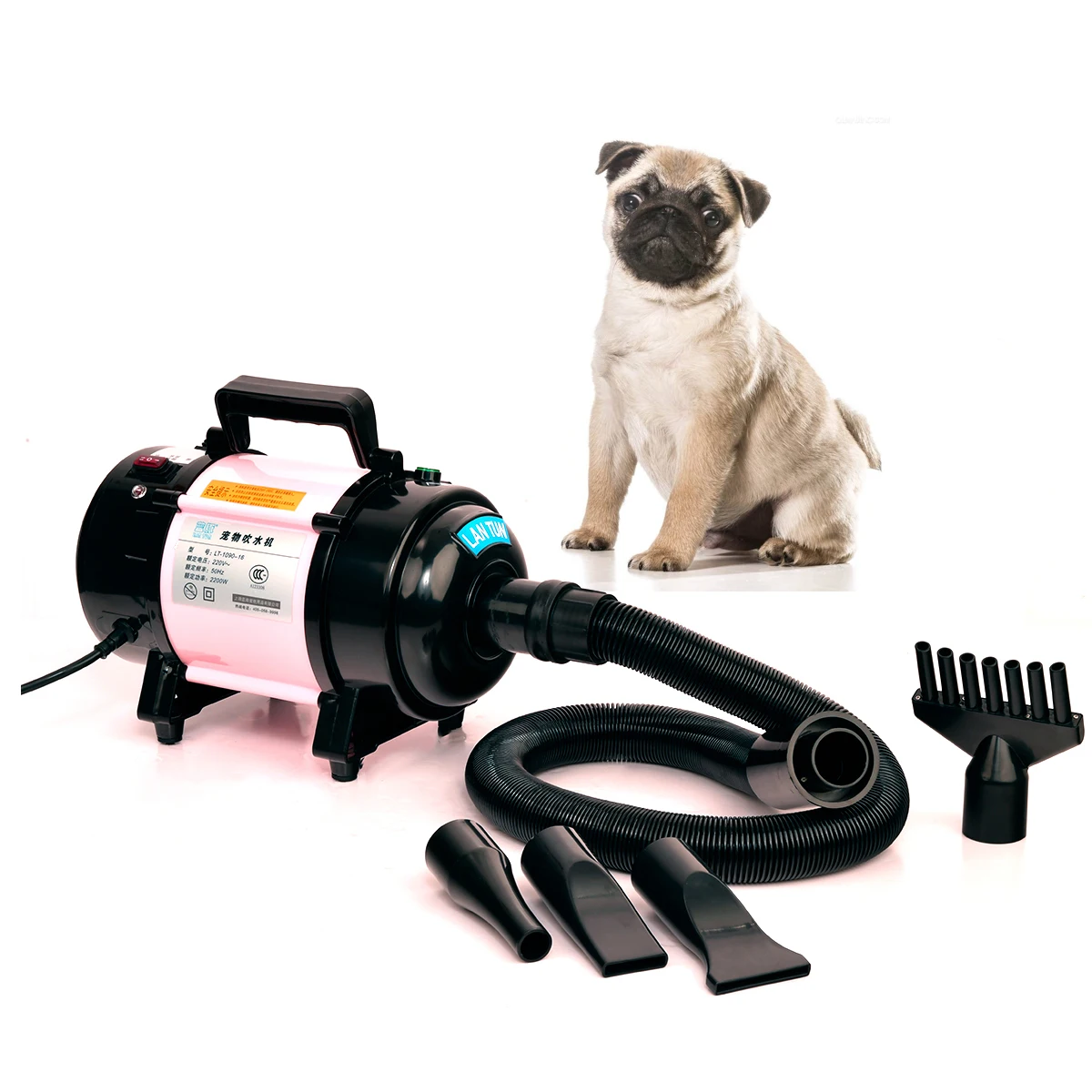 

LT-1090-16 Professional Pet Hair Dryer 2200W Adjustable Low Noise for Pet Cleaning & Grooming