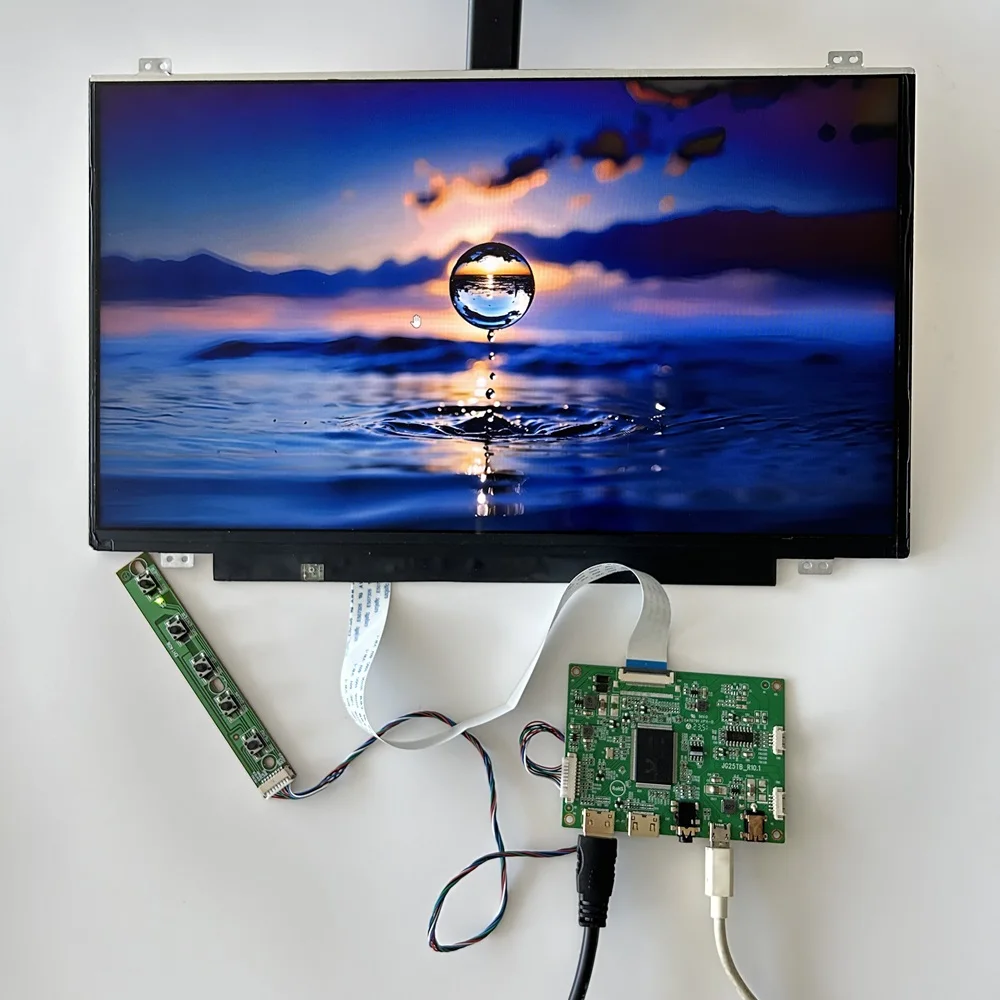 14 inch 14” 1920X1080 IPS screen monitor + EDP Controller board kit VGA/Type-C USB/HDMI compatible for PC X360 Laptop raspberry