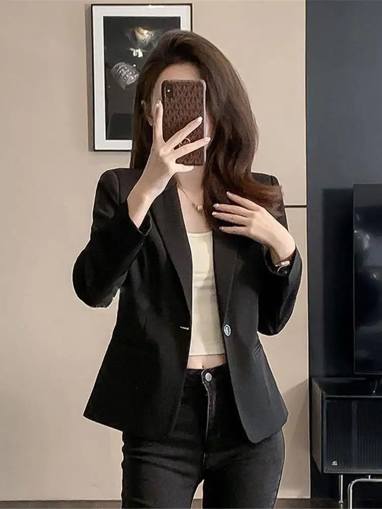 

Bla Suit Jaet женский ort Sle Commute Profional Career Formal ort Coat Cleanfit Long Sve Winter New Arrival