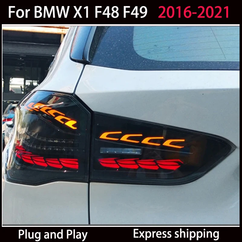 

Автоматические задние фонари в сборе для BMW X1 2016-2021 F48 F49, обновленные автомобильные задние фонари, светодиодные динамические задние фонари с чешуей дракона, аксессуары для инструментов