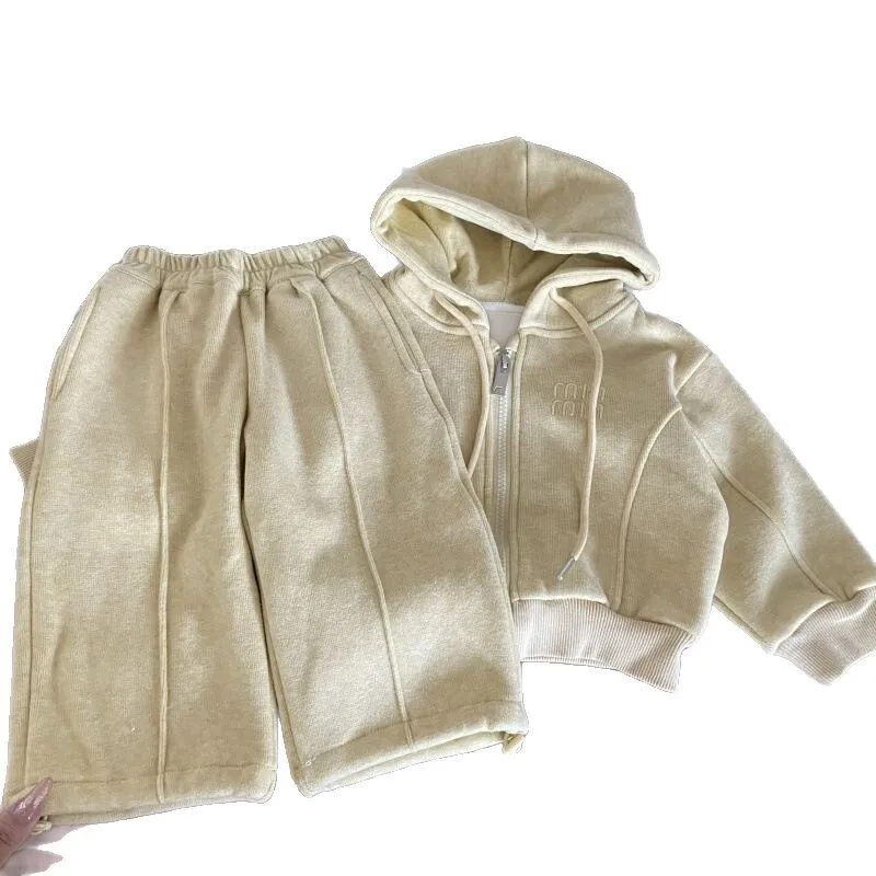 2025 الخريف الشتاء فتاة الأطفال طفل الملابس عادية 2 قطعة مجموعة سترة أنيقة جاكيت زيبرا بنطال ذو قصة أرجل واسعة 3-10 سنوات الزي