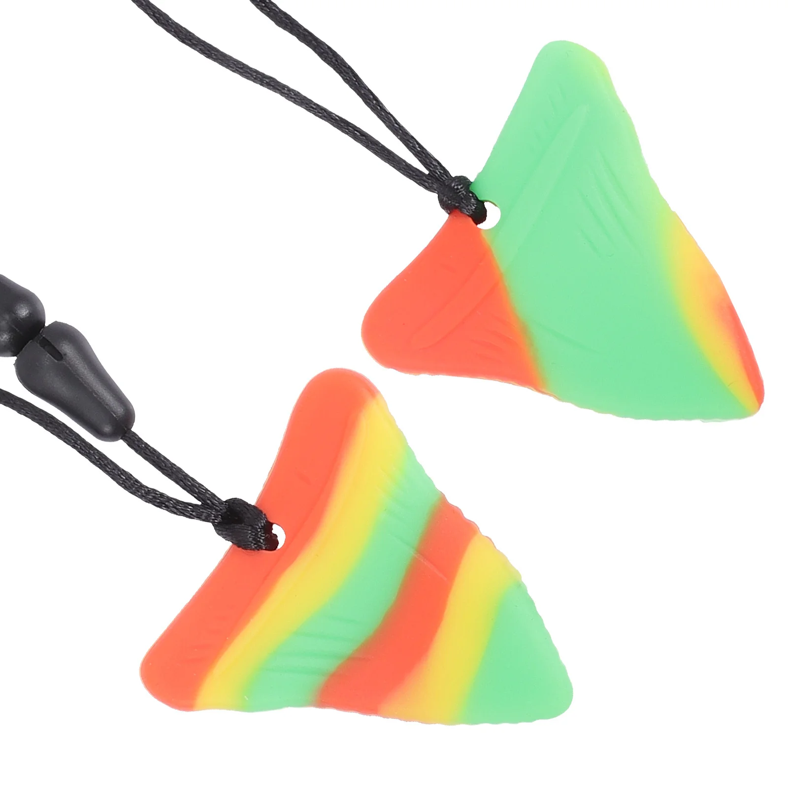 

2Pcs Baby Chewing Necklace Shark Shape Teether Sensory Chewy Design Bright Colors for Comfort Soothing Sore Gums