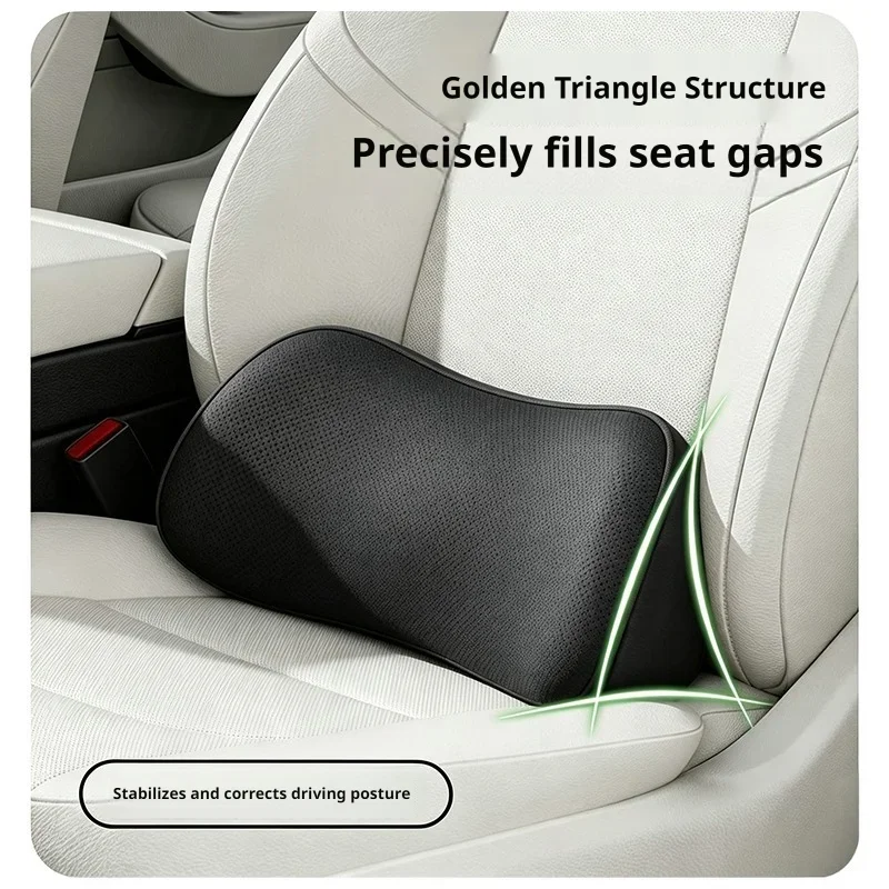 Car Lumbar Support Pillow Memory Foam Car Seat Back Cushion Ergonomic Waist Support Pad For Auto Driving Relieve Fatigue Univers