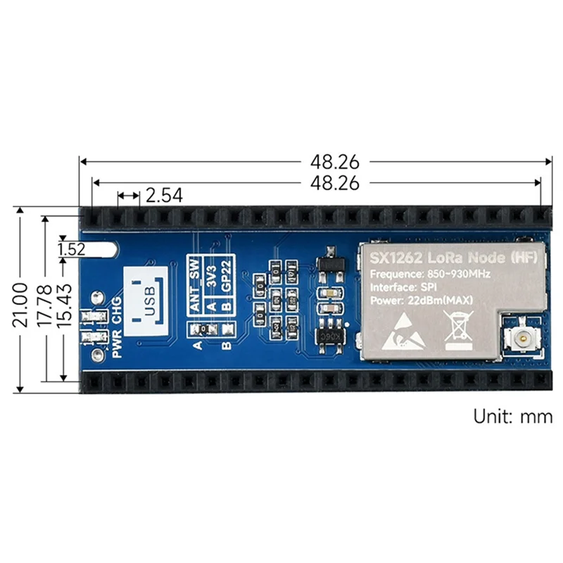 B47C For Raspberry Pi Pico LORA Node Expansion Board Sx1262expansion Board Module Support Lorawan Protocol