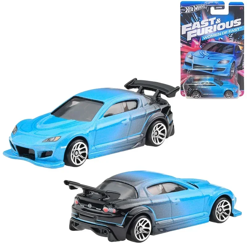 Original Mattel Hot Wheels Car 1/64 Fast and Furious Women of Fast Mazda Rx-8 Diecast Vehicle Model Toys for Boy Collection Gift