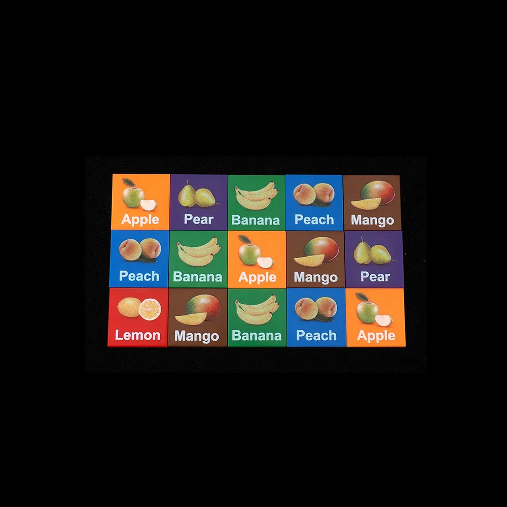 MOC 10PCS Teaching 3068 Fruits Apple Banana Printed Pattern Building Blocks 3068pb Alphabet Education Idea DIY Toy Adult Gift