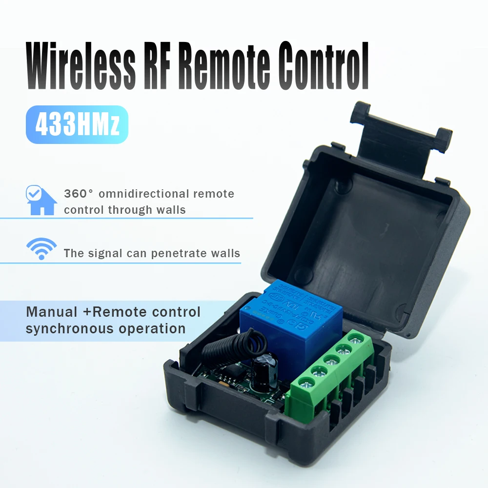 Multi Pack Dry Contact RF Relay Receiver 433MHz Wireless Remote Switch DC5-60V For Automatic Gate Door Lighting Controller