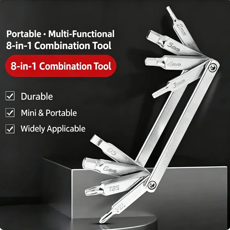 Bike Multitool Multifunction Folding EDC Bicycle Repair Tool Portable Cycling Toolkit With Hex Wrench Phillips Screw Repair Gear