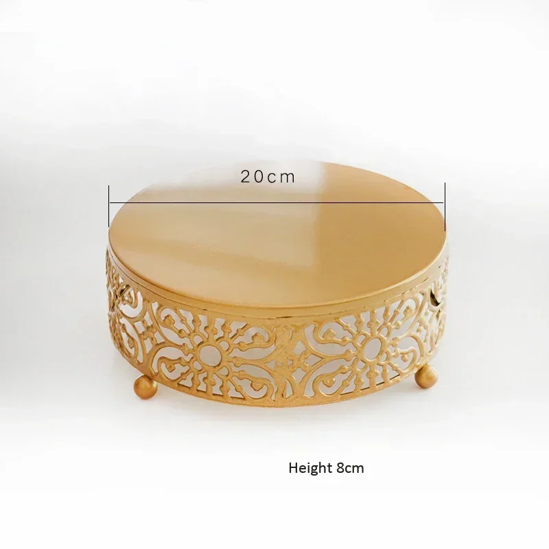 20/25/30cm Round Metal Cake Stand Holder Dessert Cheese Cupcake Pastry Fruit Display Plate Tray for Wedding Party Event Birthday