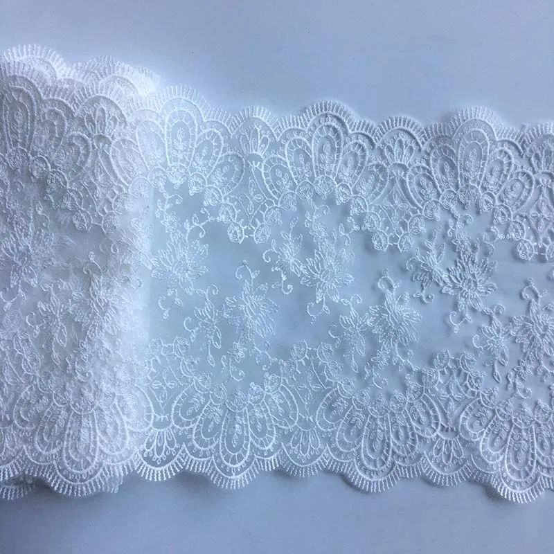 Imagem -02 - Bilateral Floral Bordado Guarnição do Laço Lingerie Leite Sutiã Branco Vestuário de Costura Decoração do Vestido Guarnições de Tecido Faça Você Mesmo 20 26yds