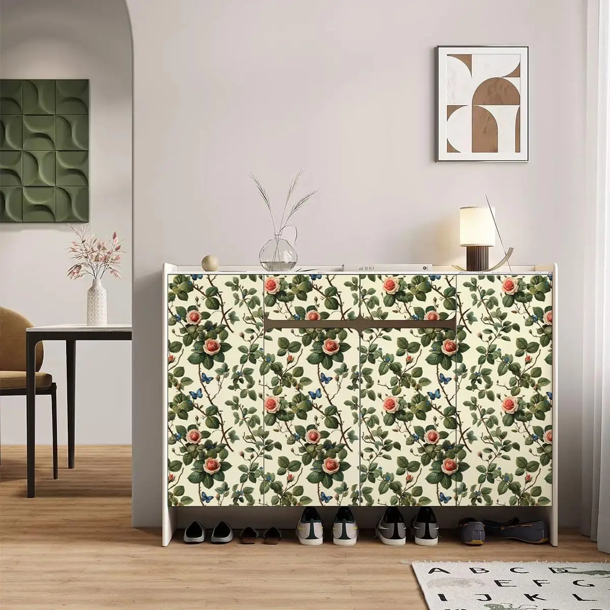 Rose Peel and Stick Wallpaper Multicolor Floral Self Adhesive Wall Paper Removable Contact Paper for Bedroom Cabinet Bathroom