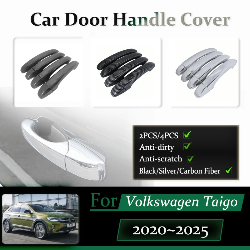 Car Door Handle Covers For Volkswagen VW Taigo Nivus CS1 2020 2021 2022 2023 2024 2025 Anti-dusty Chromium Stylings Accessories