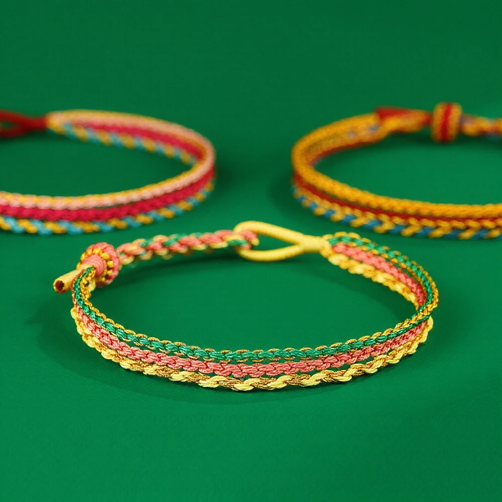 

Fashion Thin String Bracelet Women Men Rainbow Color Available Handmade Braided Adjustable Charm Chinese Handmade Rope Braclet
