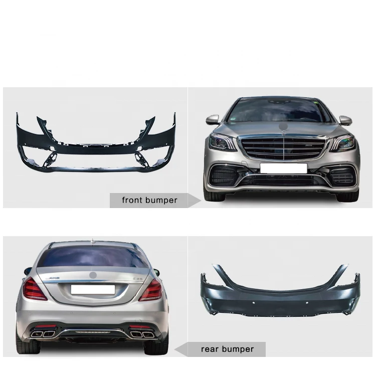 Auto Car Parts S63 Style for Mercedes-Benz W222 to  AMG PP Front Rear Bumper Body Kits Grille 2013-2020   Side Skirt