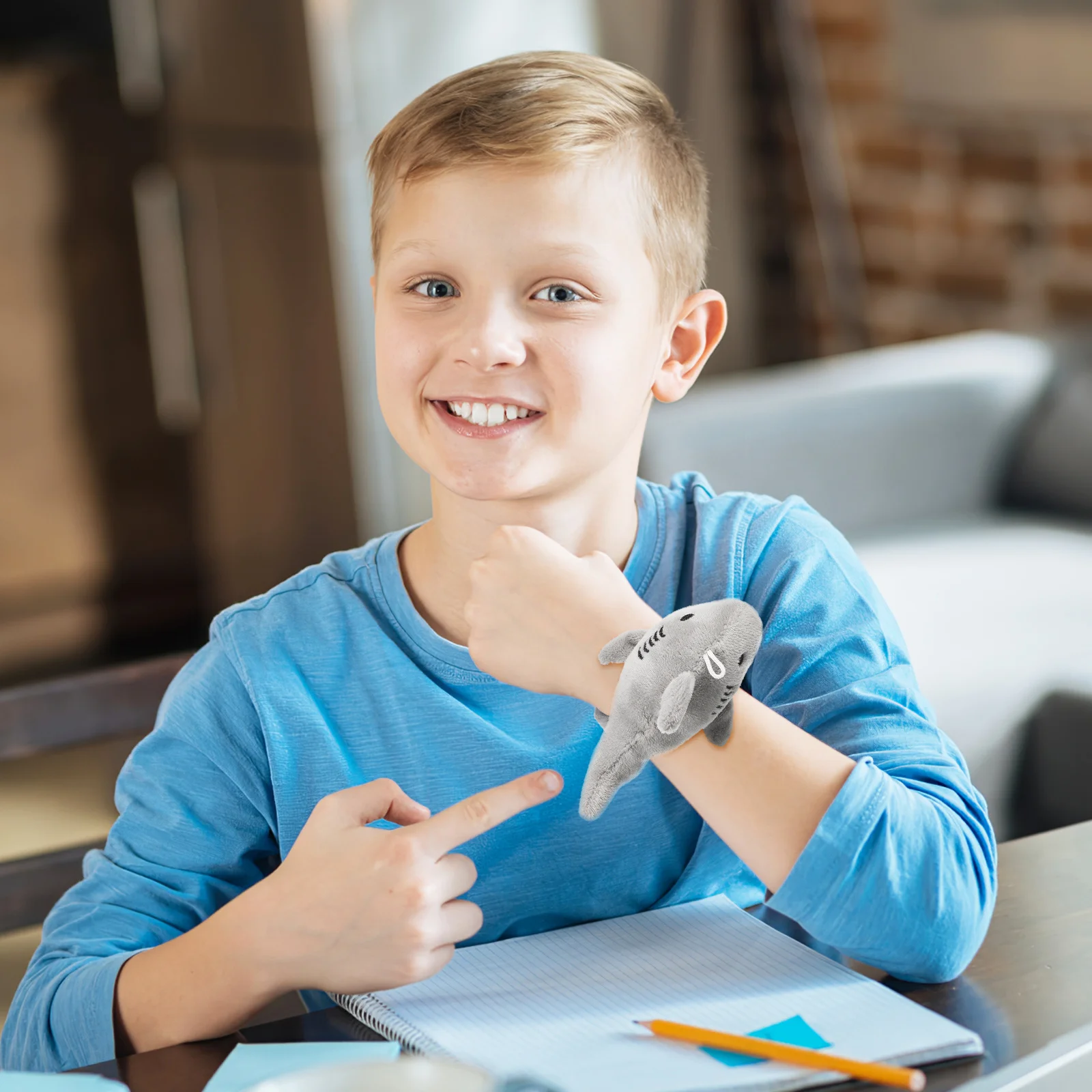 

6Pcs Shark Slap Bracelets No Small Parts Snap Wrist Bands Safe for Little Hands Slap Bracelets Snap Wrist Bands