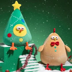 Cute xmas Gingerbread Man dundun Chicken Plush Baby Appease Doll Biscuits Man Pillow Cushion xmas Tree Toy Snowhouse Plush Gift