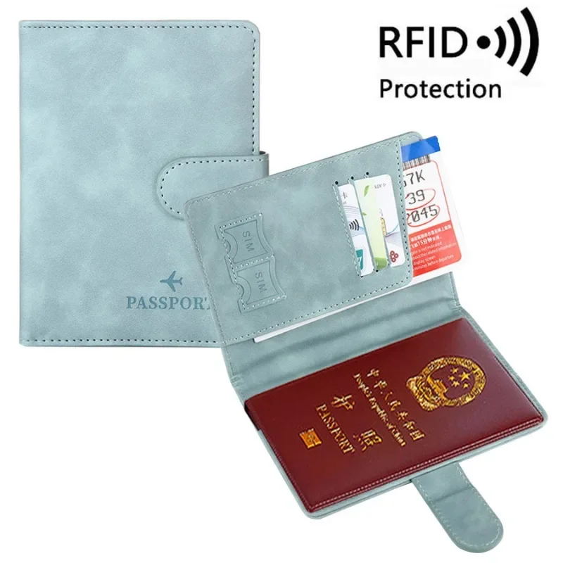 Women Men RFID Passport Cover Business ID Bank Card Passport Covers Holder PU Leather Passport Holder Case Travel Accessories