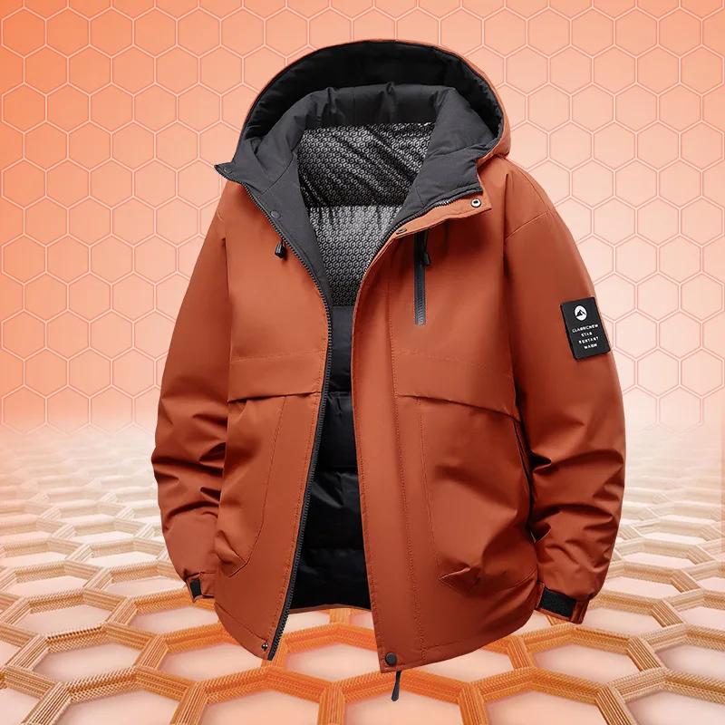 Graphene Cold-Proof Jacket Winter Men Waterproof Windproof Casual Cotton Hooded Fashion Outdoor Loose Thick Warm Coat