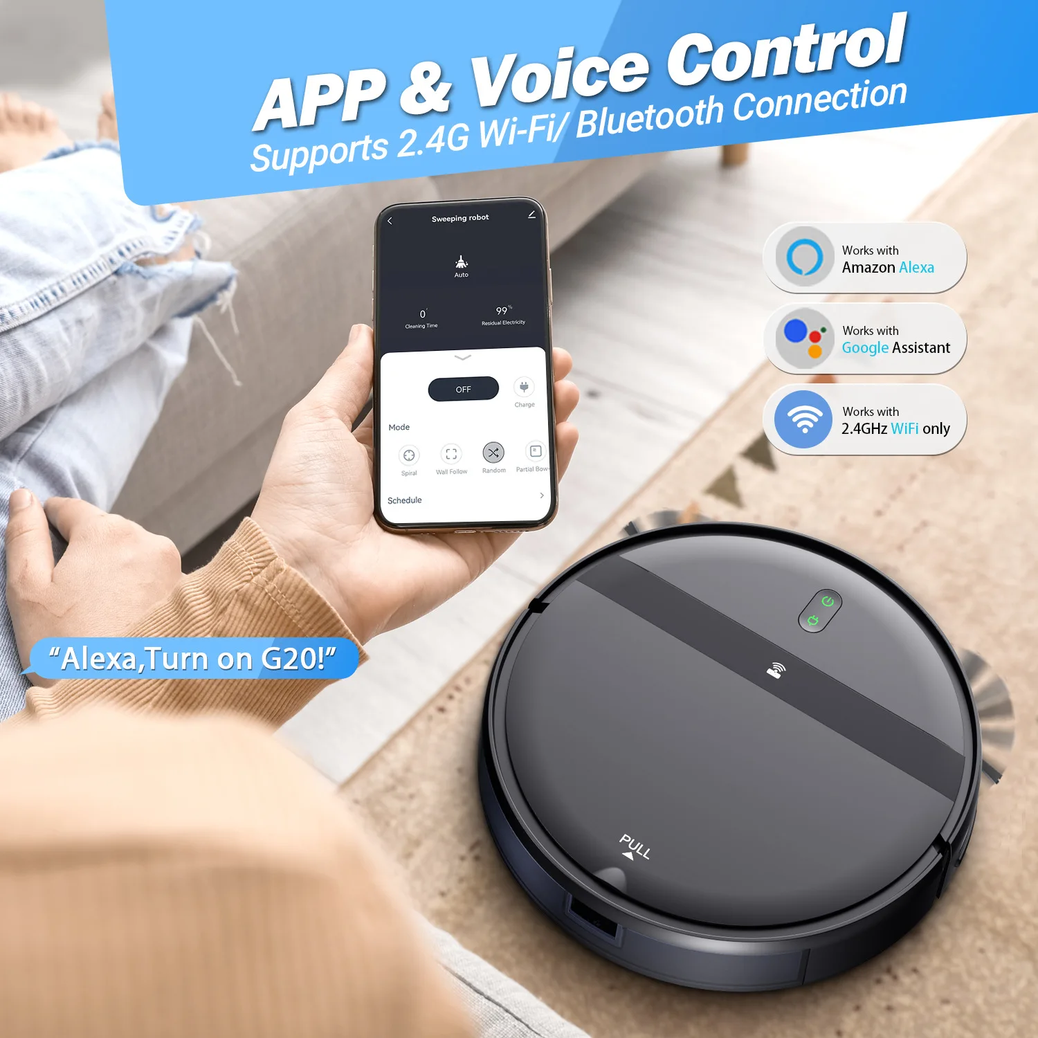 Sweeping Robot Automatically Recharges and Sweeps Sucks and Mops with Strong Suction APP Remote Control Sweeper